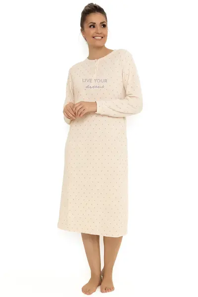 Cocodream velours nachthemd dames - Dots - Warm winter nachtjaon Cocodream velours nachthemd dames - Dots - Warm winter nachtjaon