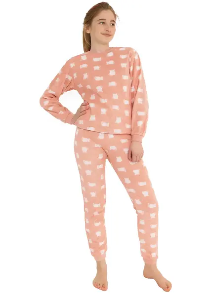 Cocodream fleece pyjama meisjes - Kittens - Fleece pyjama kind - Warme pyjama
