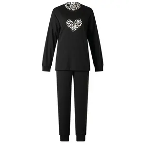 Lunatex dikke tricot dames pyjama - Lange mouwen - Heart