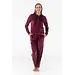 Gaubert dames huispak Fleece - Loungeset  - Vrouwen warm pyjama pak - loungewear dames - Bordeaux