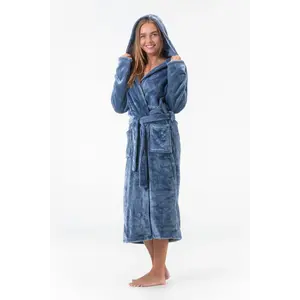 Gaubert lange dames badjas fleece - Capuchon - Warme winter ochtendjas - Badjassen dames - Copy - Copy