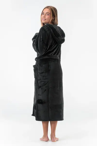 Gaubert lange dames badjas fleece - Capuchon - Warme winter ochtendjas - Badjassen dames - Copy - Copy