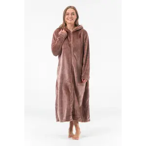 Gaubert lange fleece badjas met rits - Warme winter ochtendjas - Badjassen dames Gaubert lange fleece badjas met rits - Warme winter ochtendjas - Badjassen dames