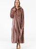 Gaubert lange fleece badjas met rits - Warme winter ochtendjas - Badjassen dames - Copy - Copy - Copy