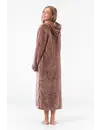 Gaubert lange fleece badjas met rits - Warme winter ochtendjas - Badjassen dames