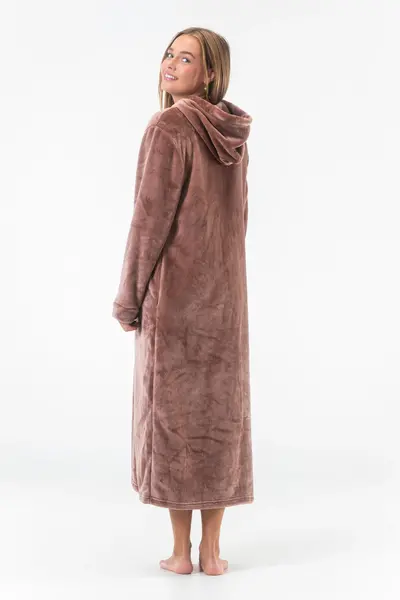 Gaubert lange fleece badjas met rits - Warme winter ochtendjas - Badjassen dames Gaubert lange fleece badjas met rits - Warme winter ochtendjas - Badjassen dames