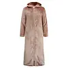 Gaubert lange fleece badjas met rits - Warme winter ochtendjas - Badjassen dames