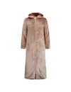 Gaubert lange fleece badjas met rits - Warme winter ochtendjas - Badjassen dames