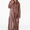 Gaubert lange fleece badjas met rits - Warme winter ochtendjas - Badjassen dames