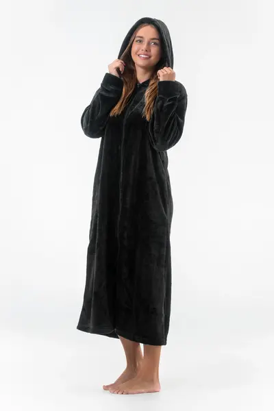 Gaubert lange fleece badjas met rits - Warme winter ochtendjas - Badjassen dames Gaubert lange fleece badjas met rits - Warme winter ochtendjas - Badjassen dames