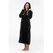 Gaubert lange fleece badjas met rits -  Warme winter ochtendjas - Badjassen dames - Zwart