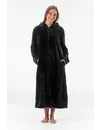 Gaubert lange fleece badjas met rits - Warme winter ochtendjas - Badjassen dames