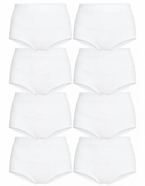 Fine Woman 10-pak - katoenen dames taille slip - Multipack dames onderbroek - Goedkoop katoenen ondergoed dames
