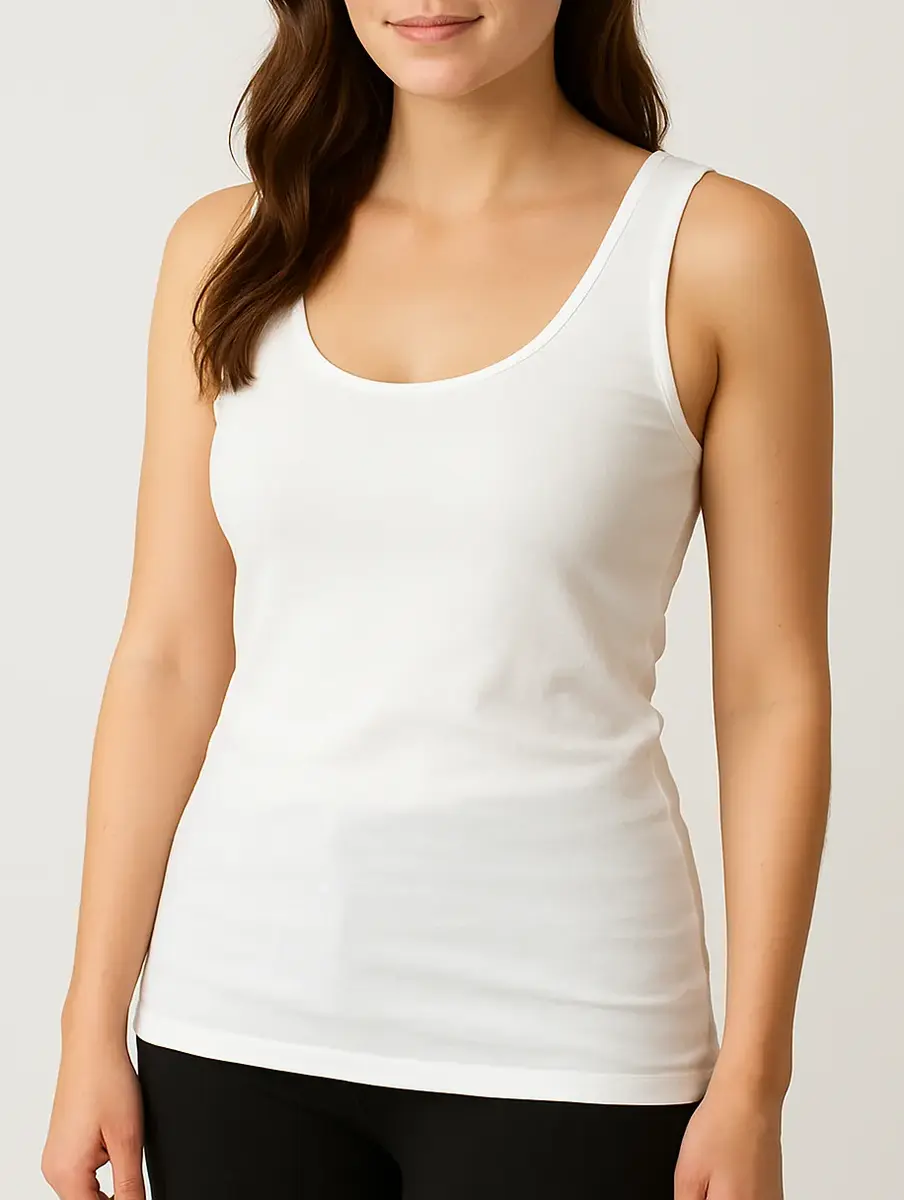 Toker Dames Hemdje, breed bandje 204/1 - 100% katoenen onderhemd - Singlet - Diepe hals Toker Dames Hemdje, breed bandje 204/1 - 100% katoenen onderhemd - Singlet - Diepe hals