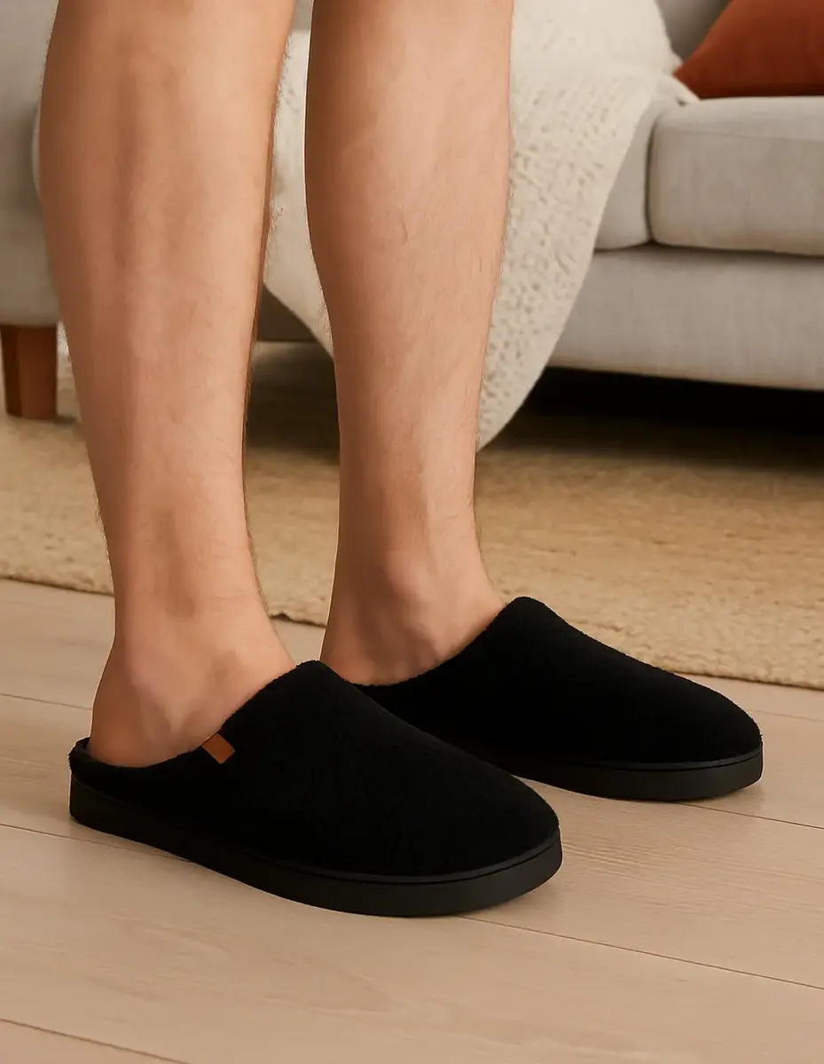 Apollo warme teddy heren slippers - Heren pantoffels met stevige zool - Wollen slippers Apollo warme teddy heren slippers - Heren pantoffels met stevige zool - Wollen slippers