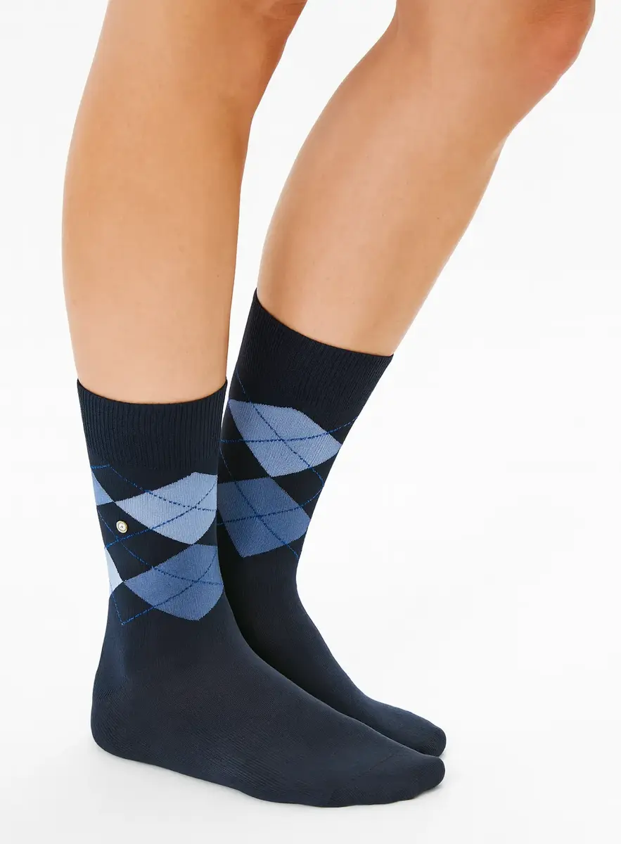 Burlington Manchester Katoenen Heren Sokken - Biologisch katoenen heren kousen met ruit print