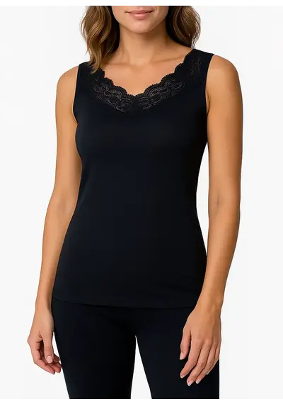 Pastunette wollen/modal kanten dames hemdje Pastunette wollen/modal kanten dames hemdje