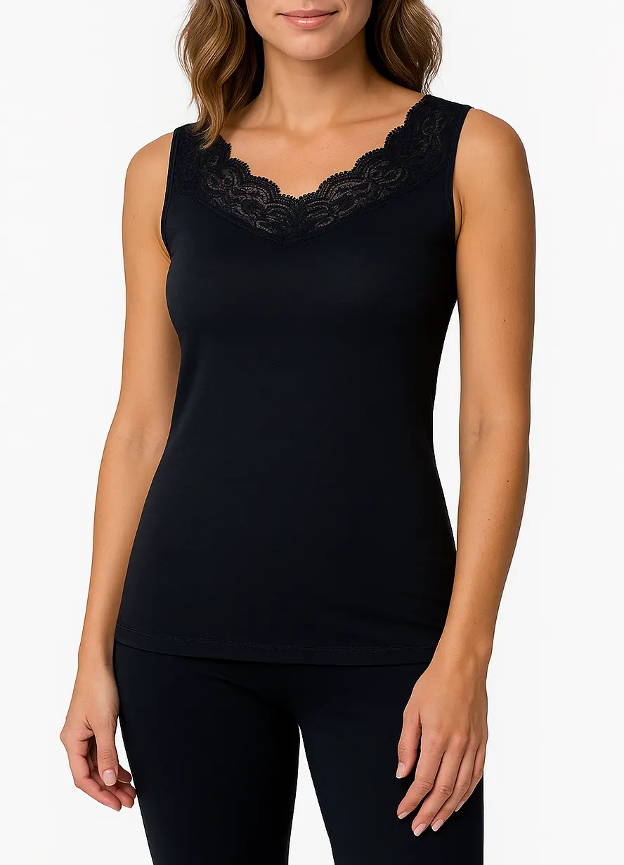 Pastunette wollen/modal kanten dames hemdje