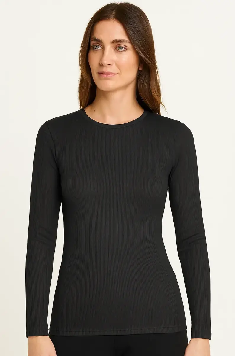 Ten Cate Thermo Rib dames shirt Lange mouw - Warm thermisch ondershirt met ronde hals
