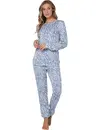 Pastunette Fleece dames pyjama lange mouwen - Blue mirage