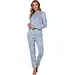 Pastunette Fleece dames pyjama lange mouwen - Blue mirage - Blauw