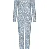 Pastunette Fleece dames pyjama lange mouwen - Blue mirage