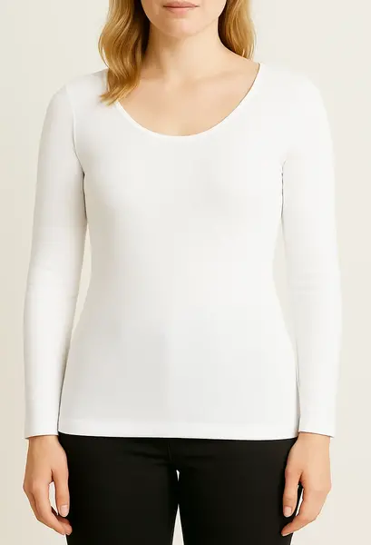 Entex thermo shirt dames lange mouw - Warm wollen ondershirt - Diepe ronde hals Entex thermo shirt dames lange mouw - Warm wollen ondershirt - Diepe ronde hals