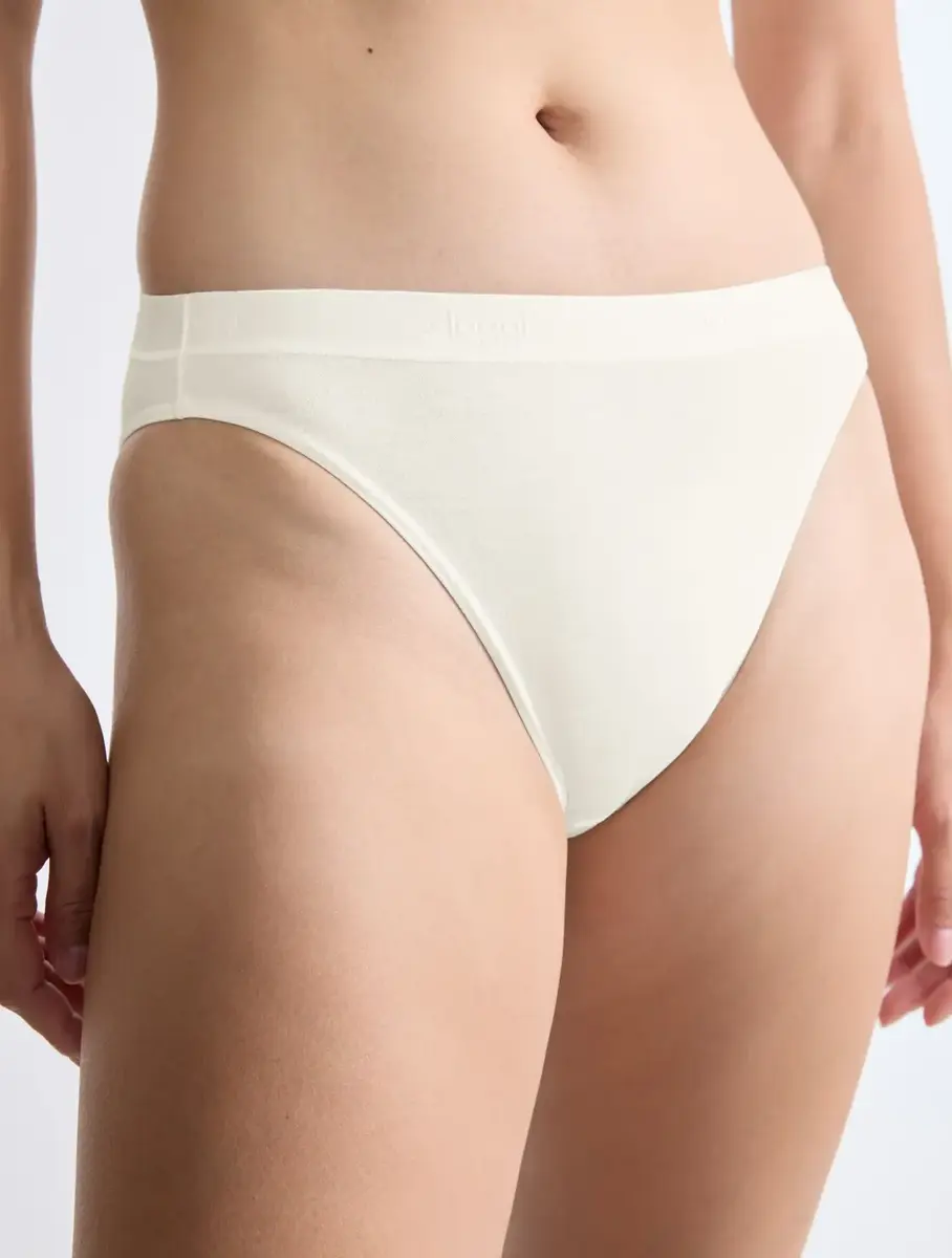 Sloggi 2-pack dames high leg slip Go Casual - Biologisch katoenen hoog opgesneden dames onderbroek - Milieuvriendelijke sloggi slips dames