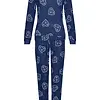 Rebelle Fleece dames pyjama lange mouwen - Aspen Ski - Donkerblauw
