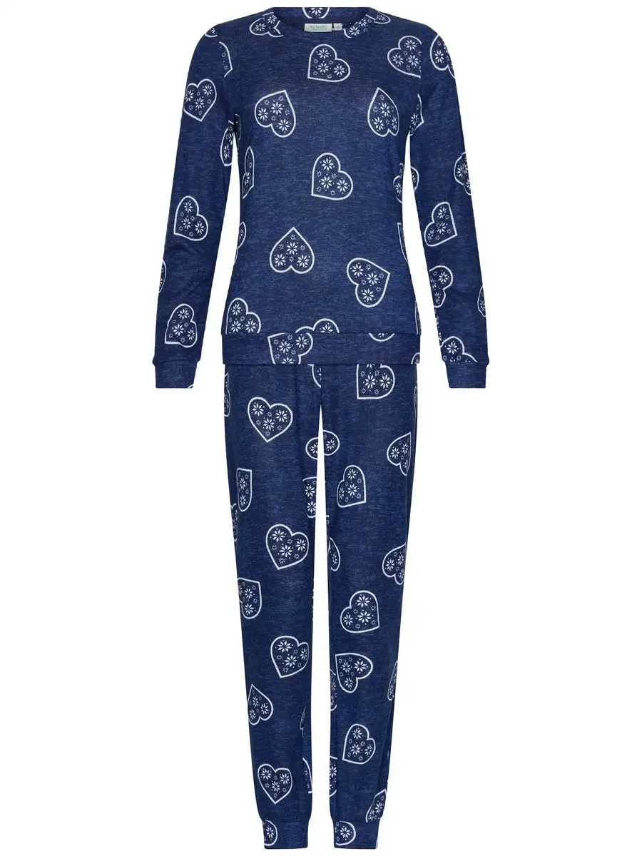 Rebelle Fleece dames pyjama lange mouwen - Aspen Ski - Donkerblauw Rebelle Fleece dames pyjama lange mouwen - Aspen Ski - Donkerblauw