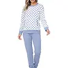 Pastunette Badstof dames pyjama lange mouwen -Blue Fog