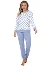 Pastunette Badstof dames pyjama lange mouwen -Blue Fog