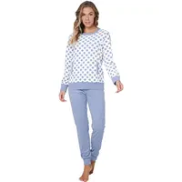 Pastunette Badstof dames pyjama lange mouwen -Blue Fog