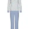 Pastunette Badstof dames pyjama lange mouwen -Blue Fog