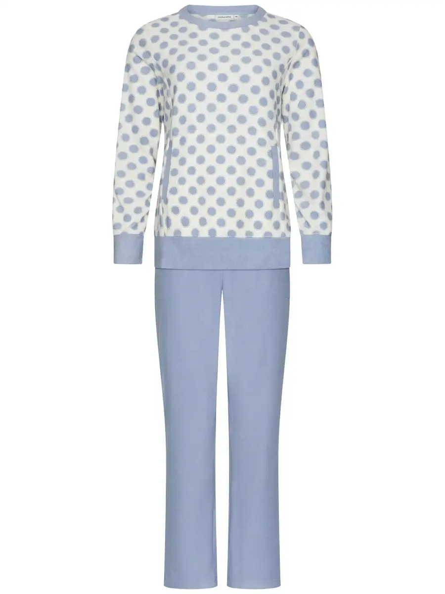 Pastunette Badstof dames pyjama lange mouwen -Blue Fog