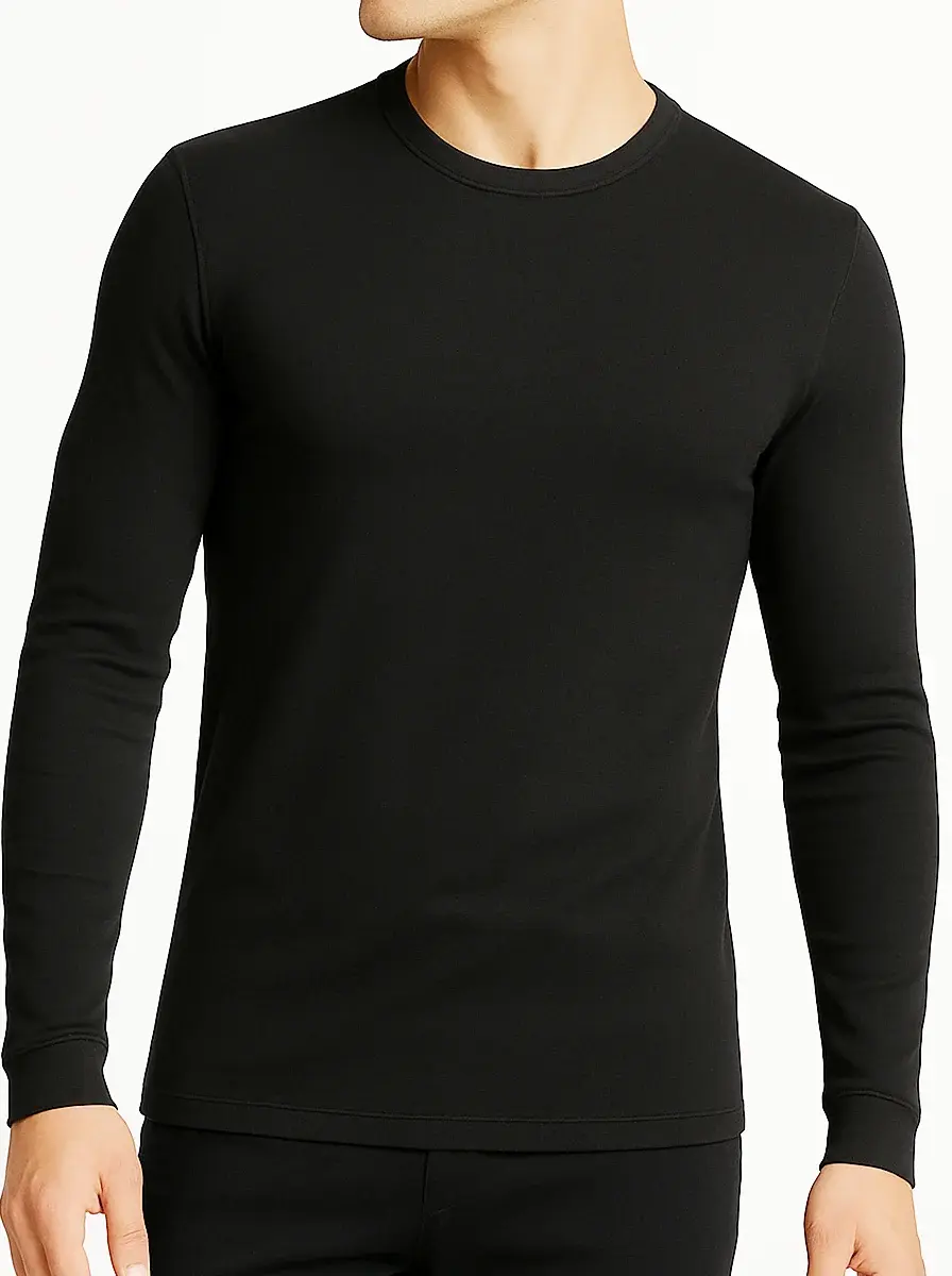 Boru Bamboo 2-pack heren shirt lange mouw - Bamboe ondershirts met ronde hals - Aansluitend