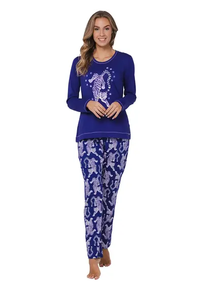 Rebelle katoenen dames pyjama lange mouwen - Tiger star