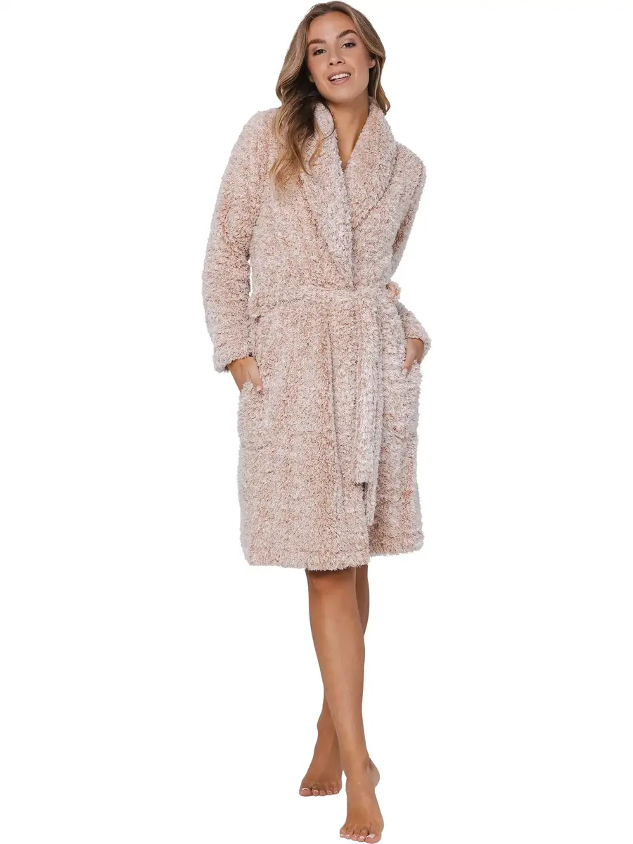 Rebelle Teddy dames Badjas Fleece - Ochtend jas - Cosy Forst