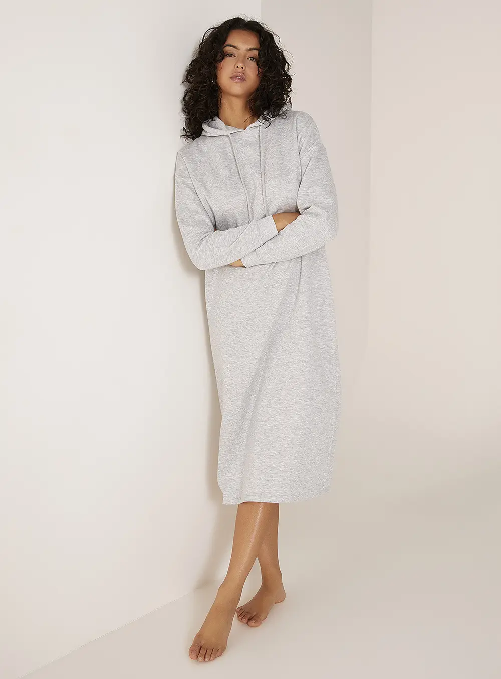 Pieces Hoodie Midi Dress - Loungewear Dress Pieces Hoodie Midi Dress - Loungewear Dress