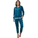 Pastunette warm velours huispak - Sangria Nights - Warm 2-delig pyjama pak fleece - Copy - Donkergroen