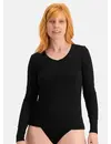 Bamboo Basics 2-pak dames shirts lange mouw V-hals - Liv - Comfortabel Bamboe ondershirts