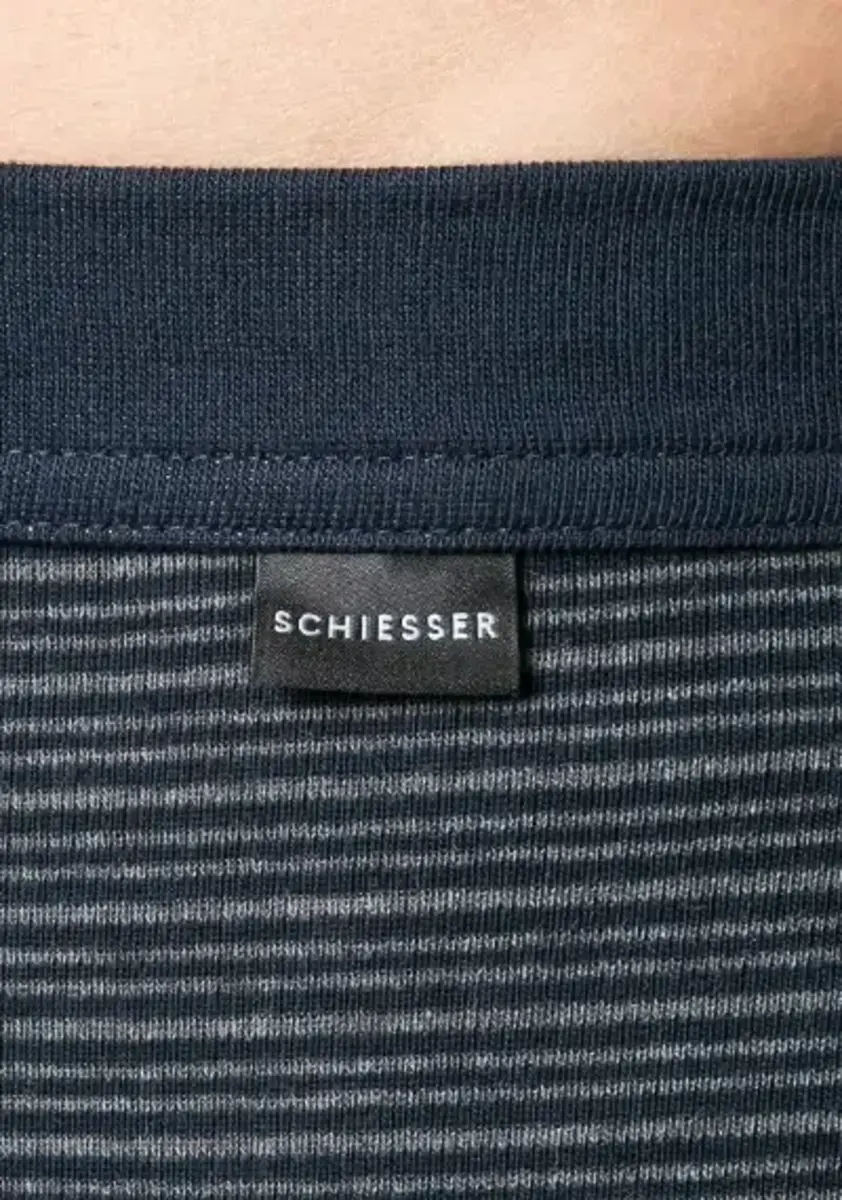 Schiesser heren Onderbroek lang met gulp - Katoen - 100% katoenen pantalon met sluiting donkerblauw