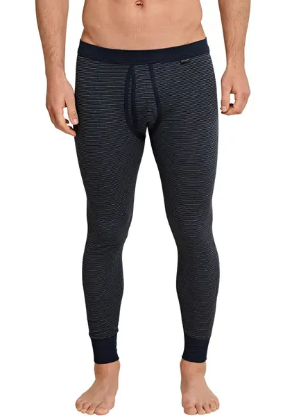 Schiesser heren Onderbroek lang met gulp - Katoen - 100% katoenen pantalon met sluiting donkerblauw