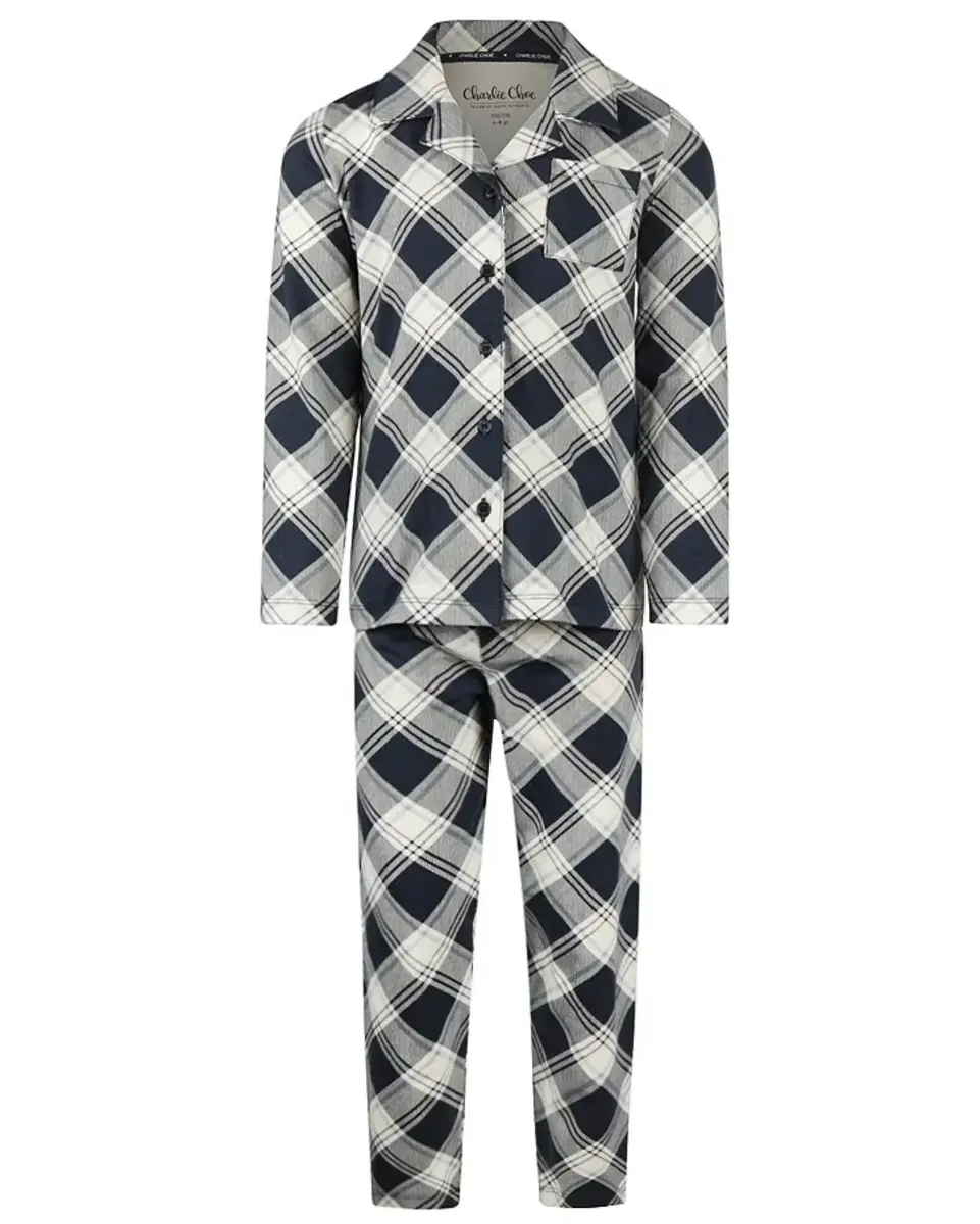 Charlie Choe katoenen jongens pyjama - Ruit Charlie Choe katoenen jongens pyjama - Ruit