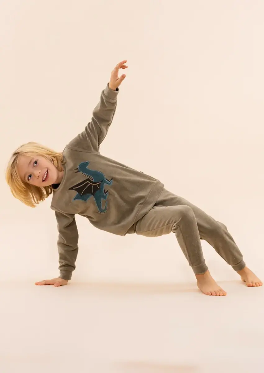 Charlie Choe velours jongens pyjama - Draak - Warme winter kinder pyjama Charlie Choe velours jongens pyjama - Draak - Warme winter kinder pyjama