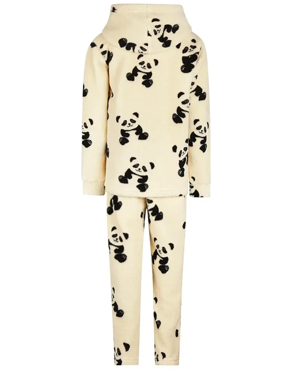 Charlie Choe fleece huispak meisjes - warme winter kinderpyjama - Panda - Off white Charlie Choe fleece huispak meisjes - warme winter kinderpyjama - Panda - Off white