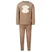 Charlie Choe velours meisjes pyjama -Puppy - Warme winter kinder pyjama - Bruin