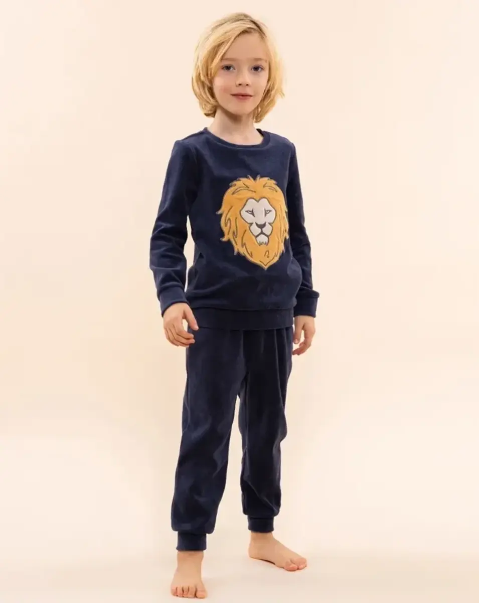 Charlie Choe velours jongens pyjama -Leeuw - Warme winter kinder pyjama - Copy