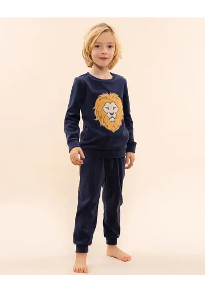 Charlie Choe velours jongens pyjama -Leeuw Charlie Choe velours jongens pyjama -Leeuw