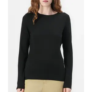 Pieces dames ondershirt lange mouw - Long Tee - Katoenen T-shirt lange mouwen - Wit - Zwart Pieces dames ondershirt lange mouw - Long Tee - Katoenen T-shirt lange mouwen - Wit - Zwart